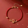 Moneda de la Suerte Original Pulsera de Caballo Linda Caballo del Zodiaco Año de Nacimiento Pulsera de Cuerda Roja Pulsera de Plata de Ley con Nácar Regalo de Año Nuevo