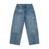 Ropa para Hombre Beijie 2026 Primavera Nuevo Jeans Lavado Teñido con Tinta Hecho a Mano Pantalones Rectos Casuales de Moda para Hombre