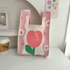 Bolso tipo cubo, Bolso de mano para oficinista, Lindo bolso de mano con forma de cubo para el almuerzo, Bolso tejido portátil para salir, Bolso tejido de nuevo estilo