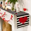 Amazon nueva gran venta Día de San Valentín camino de mesa de lino decoración para el hogar restaurante lino estampado mantel individual mantel
