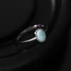 Anillo de plata tailandesa S925 con incrustaciones de turquesa para mujer, hecho a mano, con apertura antigua, clásico y sencillo.