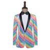 Traje de Blazer de Lentejuelas Coloridas Formal Delgado para Hombre, Presentador de Escenario Singer, Estilo Delgado