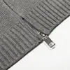 Marca de moda europea y americana Vibe Casual Color Puro Cuello Alto Prendas de Punto Chaqueta Primavera y Otoño para Hombre Cremallera de Doble Extremo Cárdigan de Punto