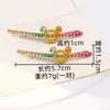 Grampo de Cabelo Colorido Geométrico da Moda com Strass, Presilha Redonda para Meninas, Acessório de Cabelo para Parte de Trás da Cabeça