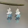 Brincos Vintage Gradiente Azul Gelo Borboleta Estilo Coreano Artístico e Bonito Brincos Studs Acessórios de Orelha