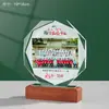 Troféu de cristal em madeira maciça, placa de premiação criativa, placa de madeira para funcionário destaque, troféu de lembrança de formatura, ornamento de cristal
