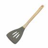 Cuchara de silicona de cabeza redonda, pala de silicona, utensilios de cocina de 9 piezas con mango de madera transparente, juego de utensilios de cocina