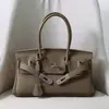 Bolso de Hombro de Cuero de Vaca de Primera Capa Togo Horizontal de Platino Gran Capacidad de Moda Bolso de Mensajero de Cuero Genuino para Mujer de Hombro, Commuter, Axila
