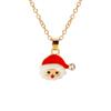 Colar de Natal Europeu e Americano Sino Floco de Neve Joias Rena de Natal Bengala do Papai Noel Pingente de Árvore de Natal