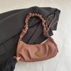 Bolsa Nuvem com Laço Plissado Estilo Coreano 2025 Verão Nova Moda Bolsa de Axila de Praia Bolsa Transversal de Ombro Feminina