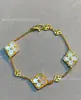 Pulsera Buccellati cepillada láser flor única tres flores cinco flores trébol de cuatro hojas para mujer jacquard estilo corte ojo de tigre