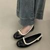 ¡Estilo Inspirado en Chanel! Bailarinas de estilo francés con pala poco profunda para mujer, Nuevos Zapatos Casuales 2025 con Punta Redonda, Tipo Mary Jane, Slip-On