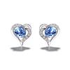 Pendientes de Plata con Micro Diamantes en Forma de Corazón Guanming Qixi Festival para Mujer Plata de Ley S925 Estilo Coreano Joyería de Moda Accesorios para Pendientes