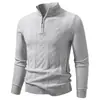 2026 novo suéter masculino de comércio exterior moda tendência personalidade torcido com meio zíper pulôver malha casual para homens