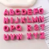 Contas de Letras Inglesas Acrílicas Coloridas Sólidas com Furos Grandes, Contas Soltas para Suporte DIY, Cordões e Materiais para Acessórios de Bolsa