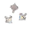 Colgante de aleación de cristal con diseño de mariposa, luna y amor para chica, hecho a mano, pulsera casera, accesorios decorativos