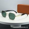 Gafas de sol poligonales de metal nuevas transfronterizas 2025 para hombre y mujer, alta calidad, retro, montura pequeña, protección UV anti-ultravioleta