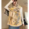Cachecol Quente Espesso Estilo Yifei 2026 para Mulheres, Xale de Faux Cashmere, Cachecol Dupla Face Dopamina com Fita