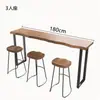 Mesa de Bar de Madera Maciza, Mesa de Comedor de Patas Altas, Mesa de Barra de Café, Mesa para el Hogar, Mesa Larga Simple de Pared para Tienda de Snacks y Té de Leche