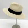 Nuevo Sombrero de Paja Panama de Verano Estilo Europeo y Americano Sombrero Británico para Hombres y Mujeres Sombrilla Sombrero de Playa para Exteriores Estilo Caliente Transfronterizo