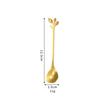 Cuchara de hoja de acero inoxidable creativa de alto valor chapada en oro cuchara para mezclar café para el hogar mango corto cuchara para miel cuchara de regalo venta al por mayor
