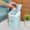 Yimei bote de basura de escritorio abatible de plástico mini abatible cesta de papel cubo sanitario porta bolígrafos de plástico regalo regalo