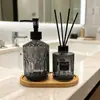 Botella dispensadora de champú y gel de ducha para baño de hotel, botella de presión, botella vacía de vidrio para loción + Botella de aromaterapia