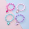 Pulsera con Colgante de Corazón Incrustado con Diamantes de Imitación Perla Espaciadora Pulsera Linda de Princesa Cadena para Suéter Joyería Pequeña de Regalo