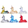 Adornos de Animales Unicornio con Cuernos de Colores Transfronterizos Decoraciones de Oficina Ciervo de Cristal Regalos para el Día de Navidad de los Niños