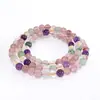 Pulsera de Cristal con Múltiples Piedras Naturales Super Ocho Pulsera de Cristal de Amatista y Fresas para Mujer Venta al por Mayor