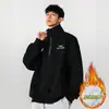 Nova Coleção Outono/Inverno 2026: Moletom Pesado com Meio Zíper para Homens, Bordado, Sem Capuz, Moderno, Caimento Solto, Estilo Casal