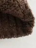 Novidades Outono e Inverno 2024 Moda de Rua Suéter Colete Gola Redonda Colete Tricotado com Ponto Grosso Colete Cardigan Tricotado Sem Mangas