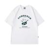 Camiseta de Manga Curta Transfronteiriça Masculina e Feminina Estilo Hong Kong Combinação Livre Solta Manga Curta Top Gola Redonda Casual Ombro Caído Camiseta de Casal