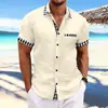 Camisa Casual de Manga Corta para Hombre con Estampado de Rayas Transfronterizo Europeo y Americano Amazon 2024