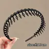 Diadema de corona alta estilo coreano, diadema de borde ancho, diadema para lavarse la cara con dientes, accesorio para el cabello de tela a cuadros de alta gama