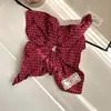 Pañuelo Cuadrado a Cuadros Rojos Lazo para el Cabello para Mujer, Cuerda para Moño de Gama Alta Adorno para el Cabello, Lazo para Cola de Caballo Alta Adorno para el Cabello