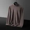 Camisa base de invierno de terciopelo de doble cara para hombre, camiseta de manga larga, cuello medio nuevo, cuello alto medio, top interior cálido