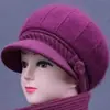 Sombrero de Otoño e Invierno para Mujeres de Mediana Edad y Mayores, Gorro de Lana Tejido para Abuela, Señora Mayor, Protección contra el Frío, Calidez, Más Terciopelo, Grueso, Gorro de Lana para Mamá