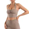 Venta al por mayor de Ropa de Yoga Transfronteriza, Sujetador Deportivo de Espalda Bonita Ajustado con Sensación de Segunda Piel, Conjunto de Ropa de Pilates y Fitness Adelgazante para Mujer, Dropshipping