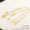 Tienda de Oro Mismo Estilo Pepita de Oro Filigrana Candado Colgante Collar Borla Flor Pequeña Lujo Ligero Gama Alta Cadena para Clavícula