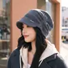 Gorro de punto estilo japonés para mujer, adecuado para otoño e invierno, cómodo de llevar para cabezas grandes, gorro de maternidad postparto, turbante de moda