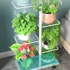 Estante de Flores Prateleira Varanda de Chão Arte em Ferro Prateleira em Camadas para Bonsai e Plantas Verdes, Multi-Camada Móvel