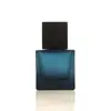 Atacado Em Estoque Frasco de Perfume Quadrado de 50ml com Fundo Espesso, Frasco de Vidro Escuro Fosco, Frasco Spray de Encaixe Transparente com Cor Gradiente