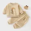 Conjunto Informal con Sudadera para Bebé Otoño Invierno Infantil Pequeño Conjunto de Dos Piezas Dividido Niños Niñas Conjunto Deportivo de Primavera Ropa de Abrigo Parte Superior Pantalones de Chándal