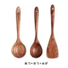 Espátula coladora de madera estilo japonés cuchara de sopa cuchara de madera para el hogar cocina mango largo espátula de madera grande antiadherente