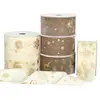 Fabricante Personaliza Cinta de Papel de Navidad Estampada con Foil Transfronteriza Empaque de Regalo Cinta de Terciopelo con Patrón de Logo Personalizado Impresión
