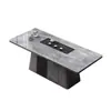 Mesa de Té y Sillas de Pizarra de Lujo Ligero Simples para Oficina y Hogar, Mesa de Té Estilo Italiano con Tetera Integrada