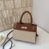 Bolsa Feminina Color-Blocking Estilo 2026, Textura Fashion de Alta Qualidade, Transfronteiriça de Ombro Único Transversal Pequena Quadrada para o Dia a Dia