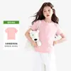 Camiseta de verano de manga corta y cuello redondo para mujer y niños, con corte regular, alta elasticidad, tacto cómodo y un diseño relajado y sin restricciones. Un top básico de color liso
