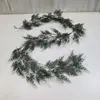 Enredadera artificial de pino y cedro bicolor transfronteriza, vegetación para exhibición navideña en casa y ventanas, colgante de pared de enredadera de aguja de pino